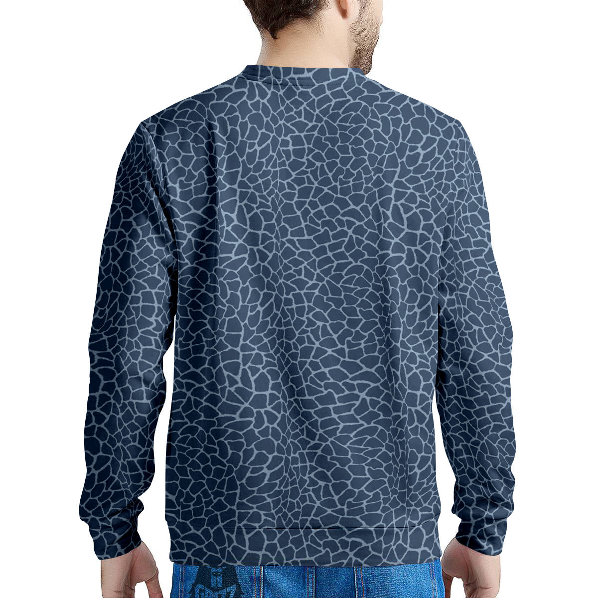 Giraffe Blue Print Men's Sweatshirt-grizzshop