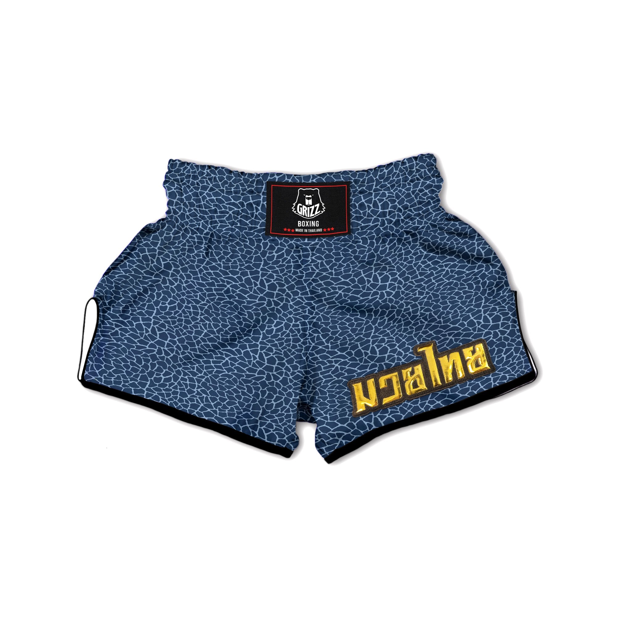 Giraffe Blue Print Muay Thai Boxing Shorts-grizzshop