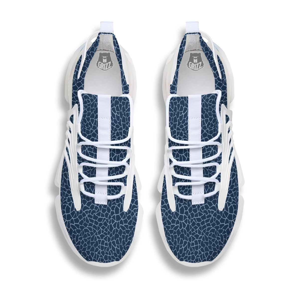 Giraffe Blue Print White Gym Shoes-grizzshop