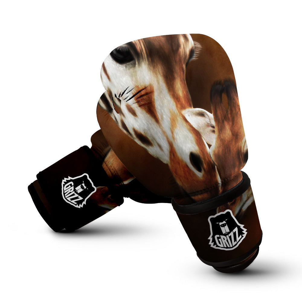 Giraffe Brown Print Boxing Gloves-grizzshop