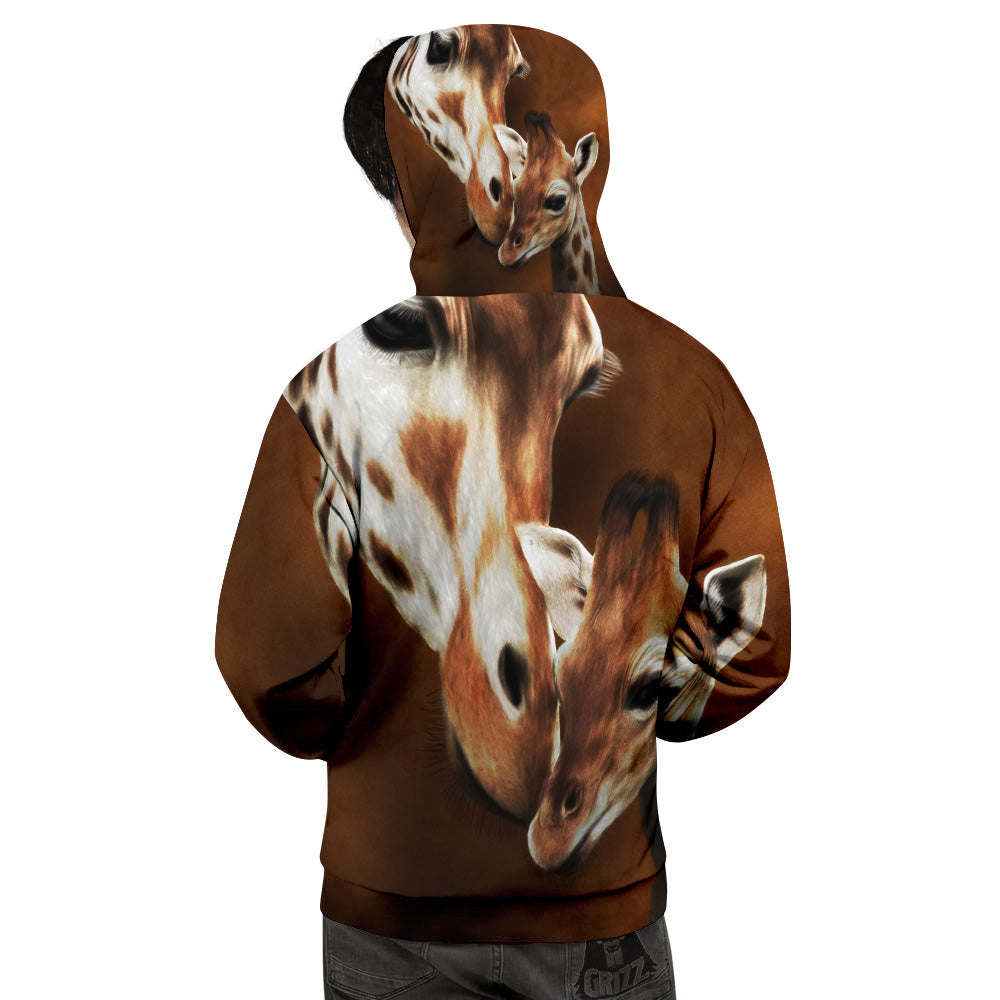 Giraffe Brown Print Men's Hoodie-grizzshop
