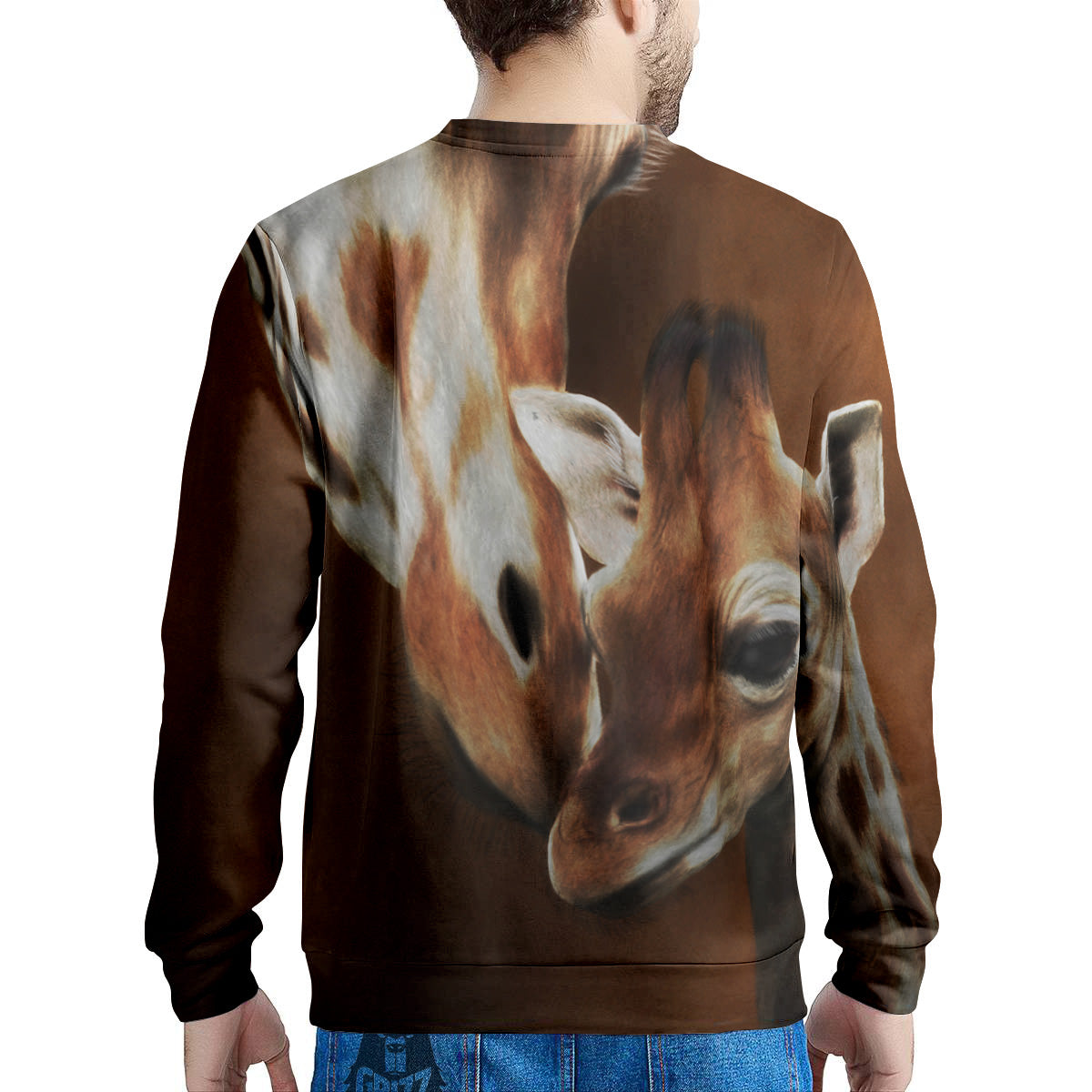 Giraffe Brown Print Men's Sweatshirt-grizzshop