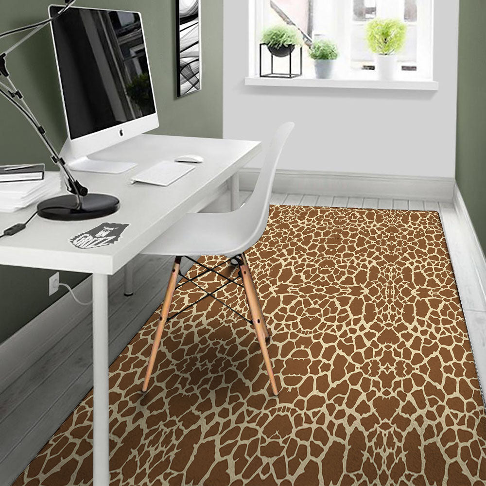 Giraffe Brown Print Pattern Floor Mat-grizzshop
