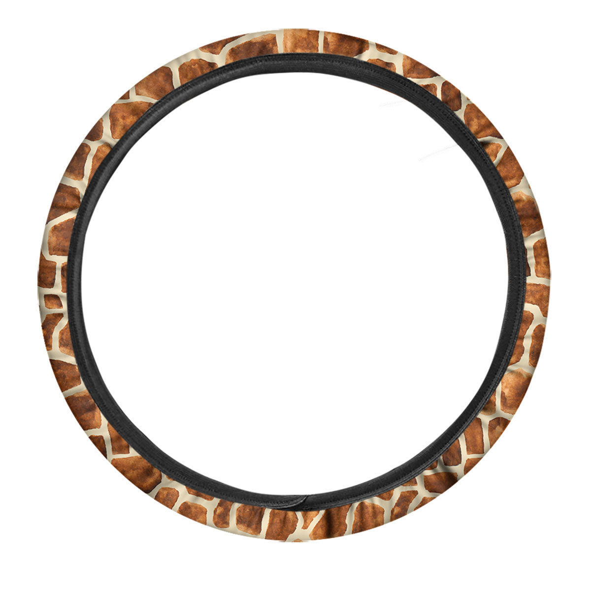 Giraffe Brown Watercolor Print Pattern Car Steering Wheel Cover-grizzshop