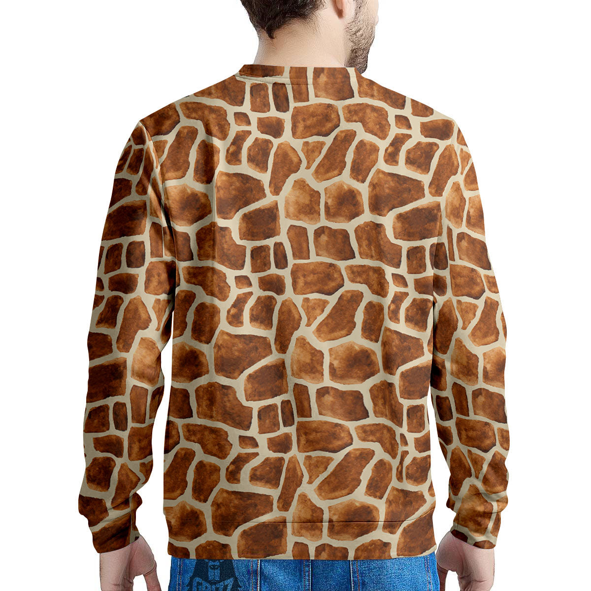 Giraffe Brown Watercolor Print Pattern Men's Sweatshirt-grizzshop