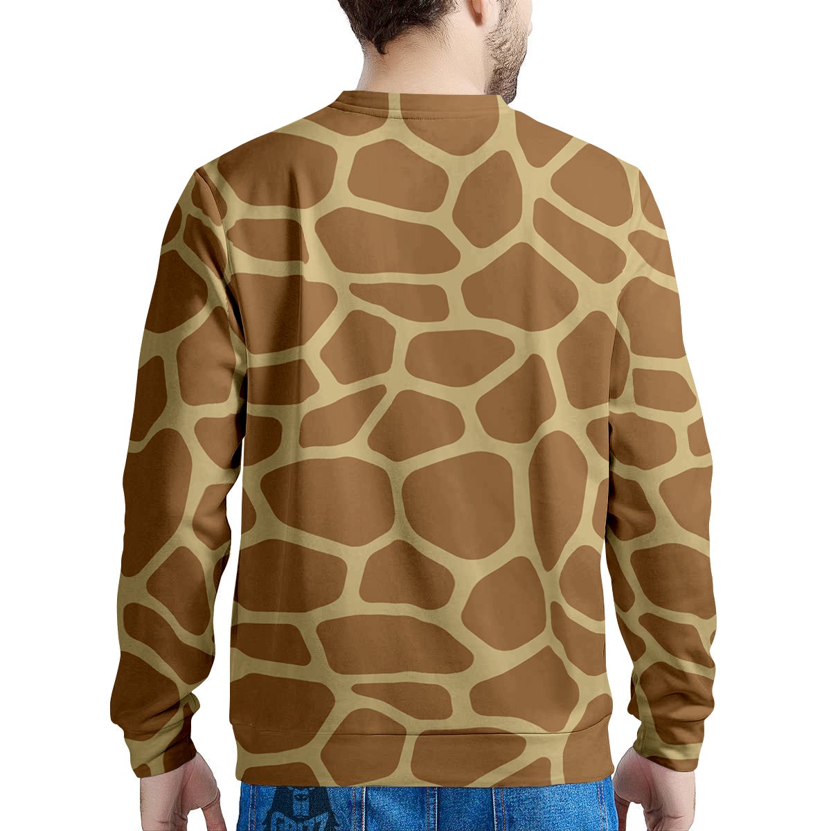 Giraffe Brown Yellow Print Pattern Men's Sweatshirt-grizzshop