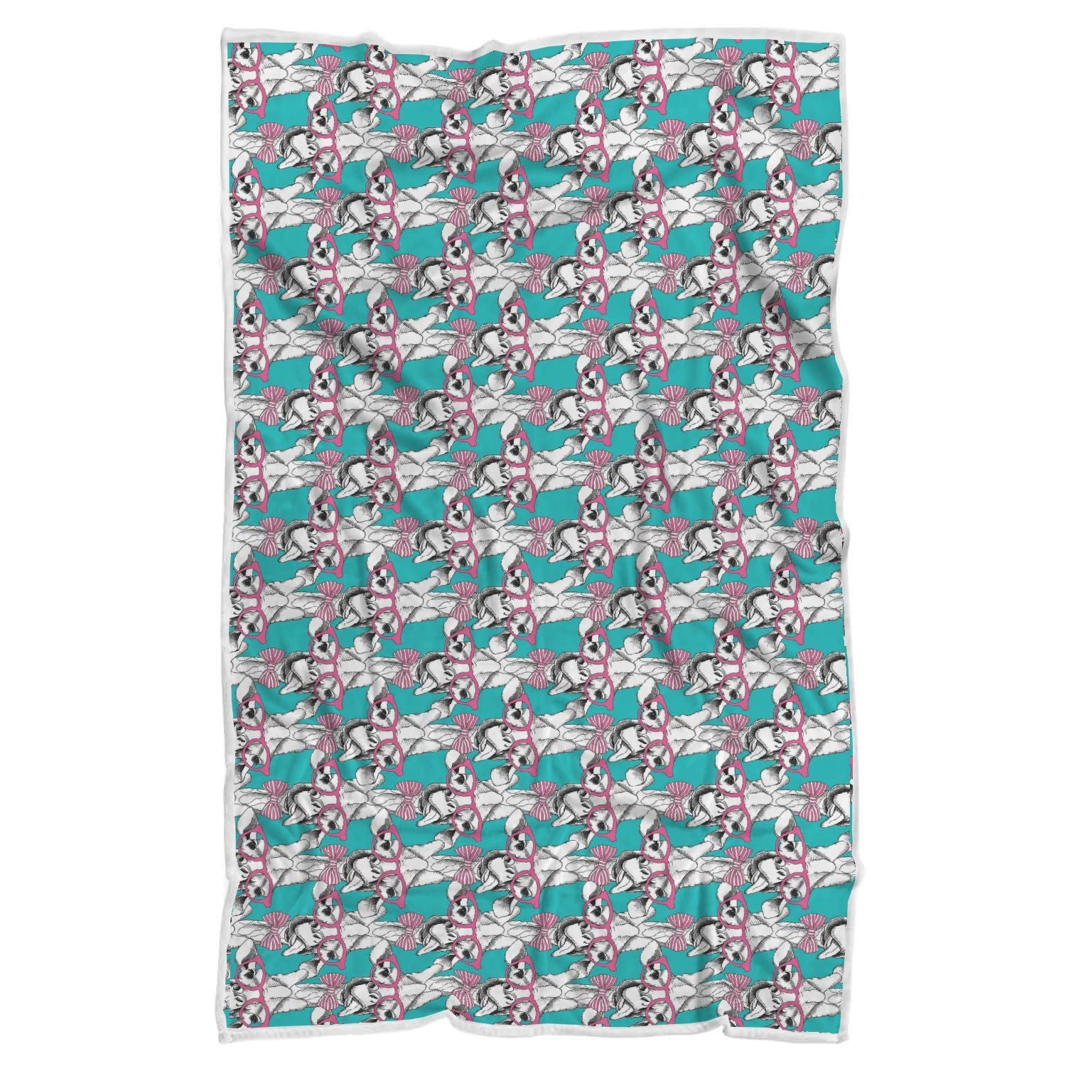 Giraffe Cartoon Pattern Print Throw Blanket-grizzshop
