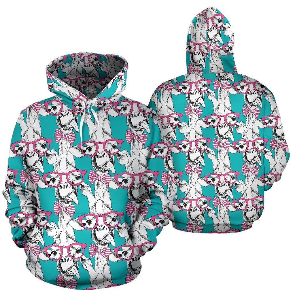 Giraffe Cartoon Pattern Print Women Men Pullover Hoodie-grizzshop