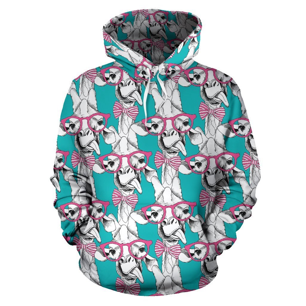 Giraffe Cartoon Pattern Print Women Men Pullover Hoodie-grizzshop