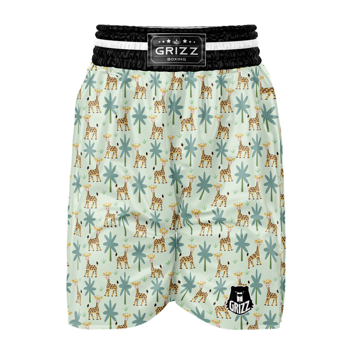 Giraffe Cartoon Print Pattern Boxing Shorts-grizzshop