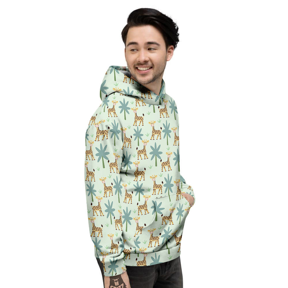 Giraffe Cartoon Print Pattern Men's Hoodie-grizzshop