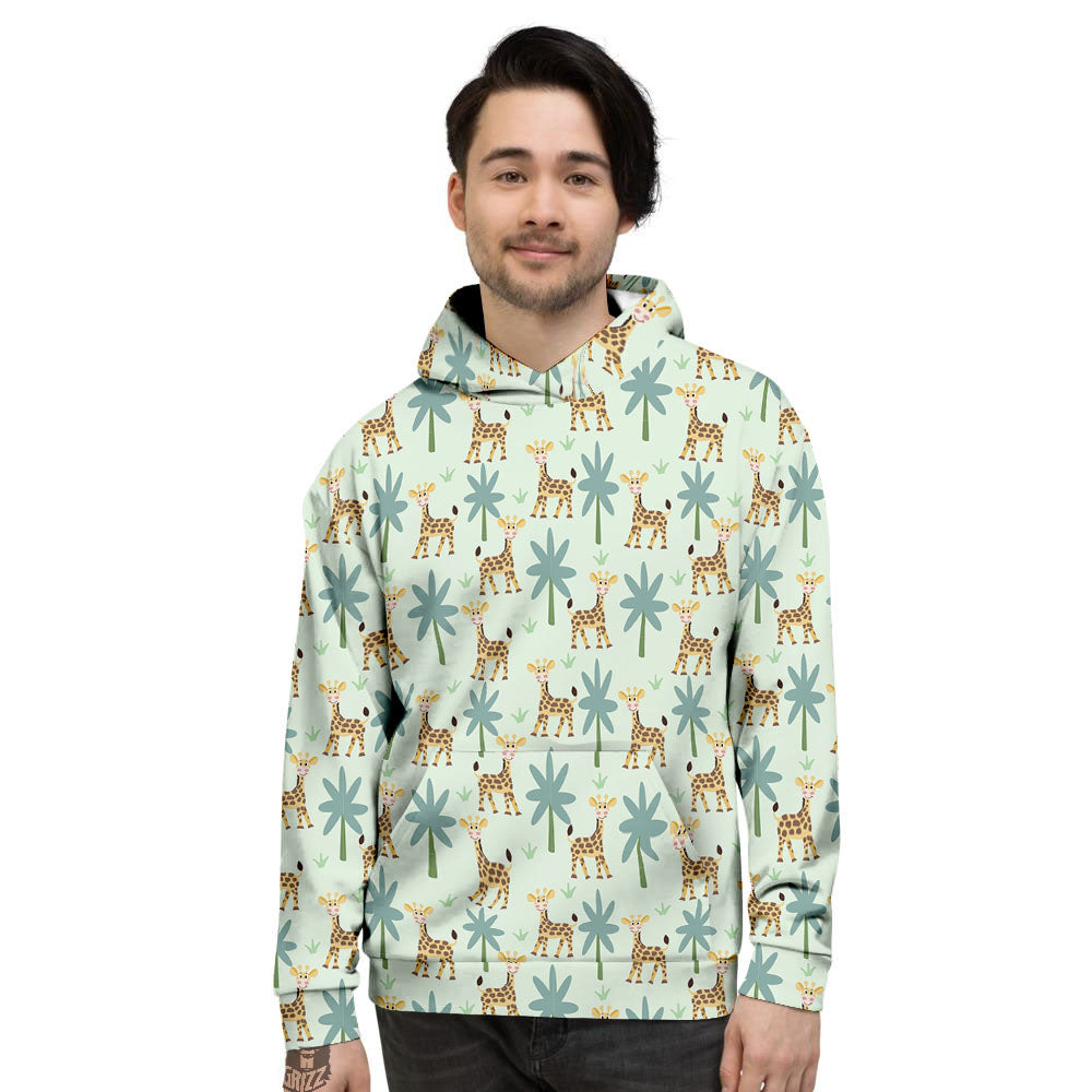 Giraffe Cartoon Print Pattern Men's Hoodie-grizzshop