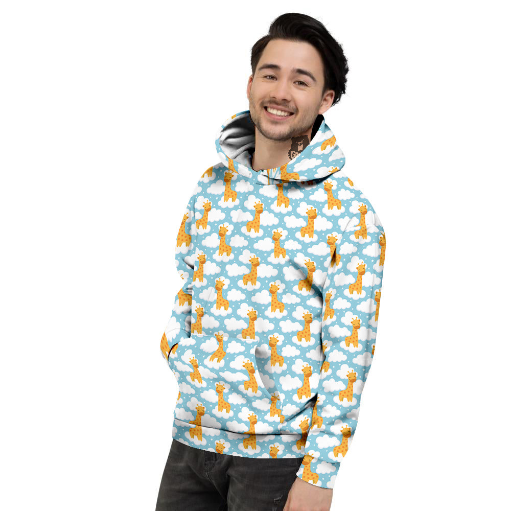 Giraffe Cute Cartoon Print Pattern Men's Hoodie-grizzshop
