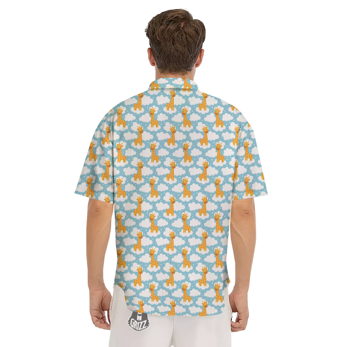 Giraffe Cute Cartoon Print Pattern Men's Short Sleeve Shirts-grizzshop
