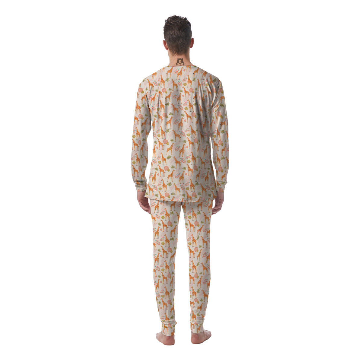 Giraffe Cute Print Pattern Men's Pajamas-grizzshop