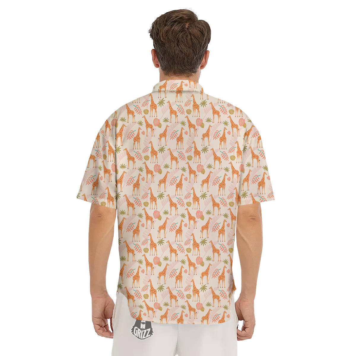 Giraffe Cute Print Pattern Men's Short Sleeve Shirts-grizzshop