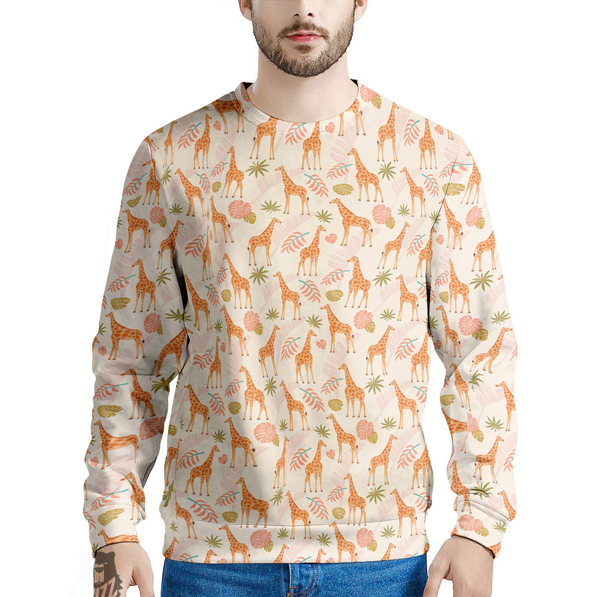 Giraffe Cute Print Pattern Men's Sweatshirt-grizzshop