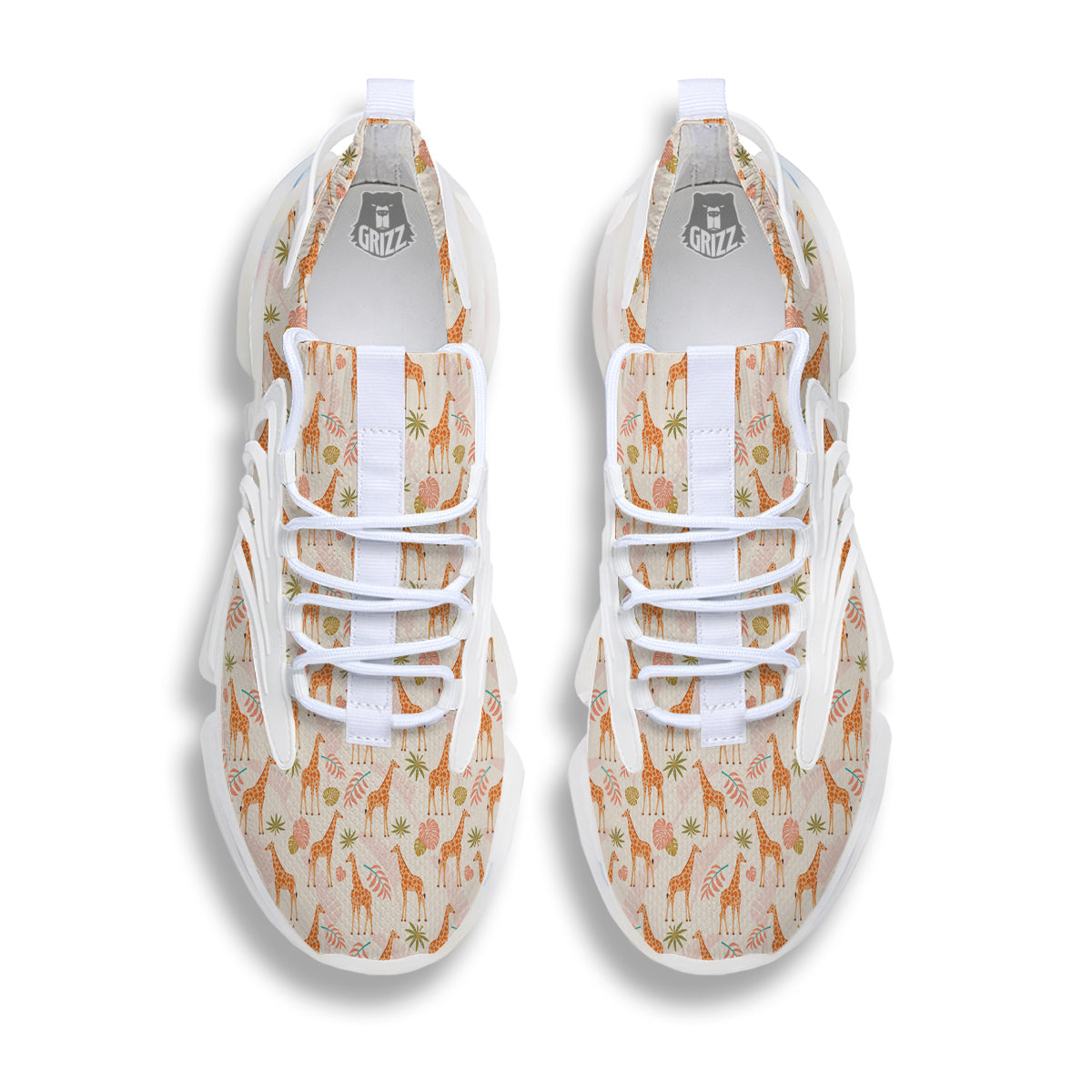 Giraffe Cute Print Pattern White Gym Shoes-grizzshop