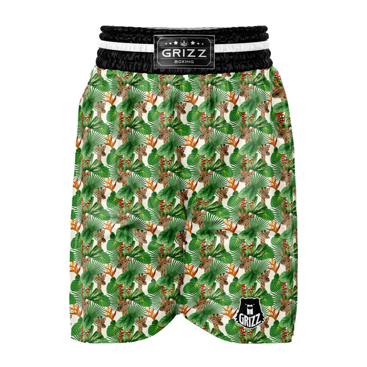 Giraffe Exotic Tropical Print Pattern Boxing Shorts-grizzshop