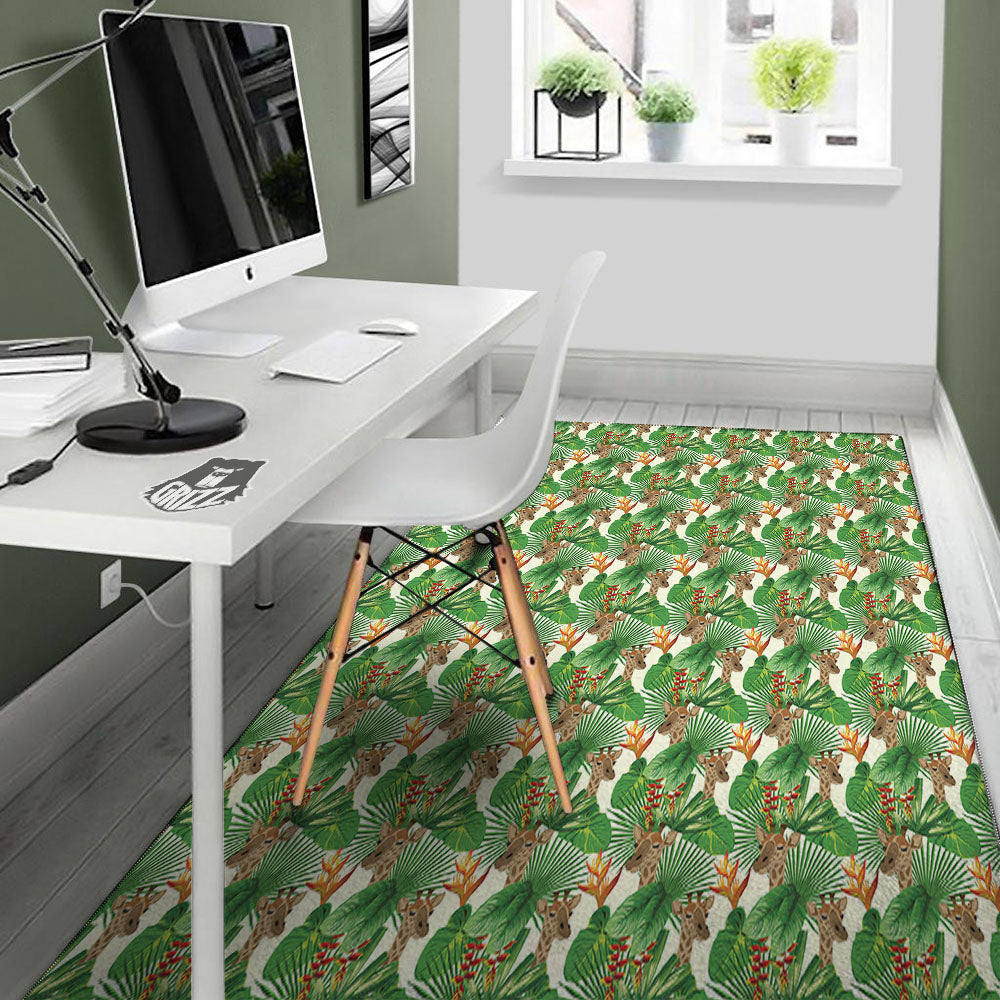 Giraffe Exotic Tropical Print Pattern Floor Mat-grizzshop