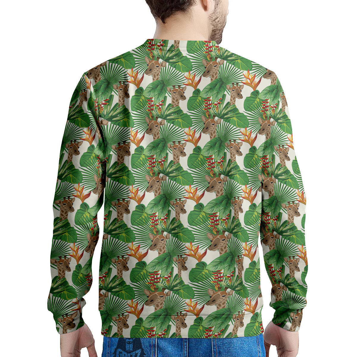 Giraffe Exotic Tropical Print Pattern Men's Sweatshirt-grizzshop