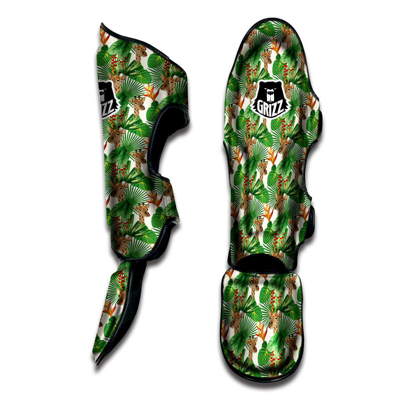Giraffe Exotic Tropical Print Pattern Muay Thai Shin Guards-grizzshop
