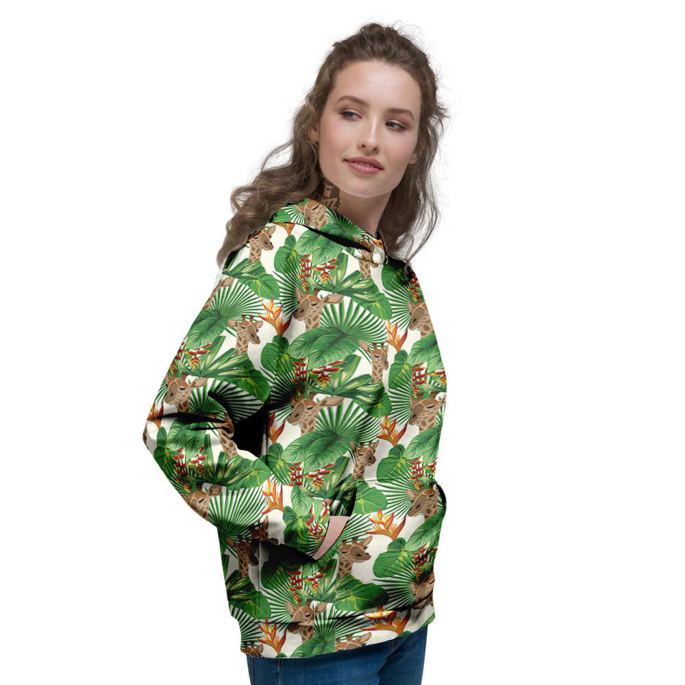 Giraffe Exotic Tropical Print Pattern Women's Hoodie-grizzshop