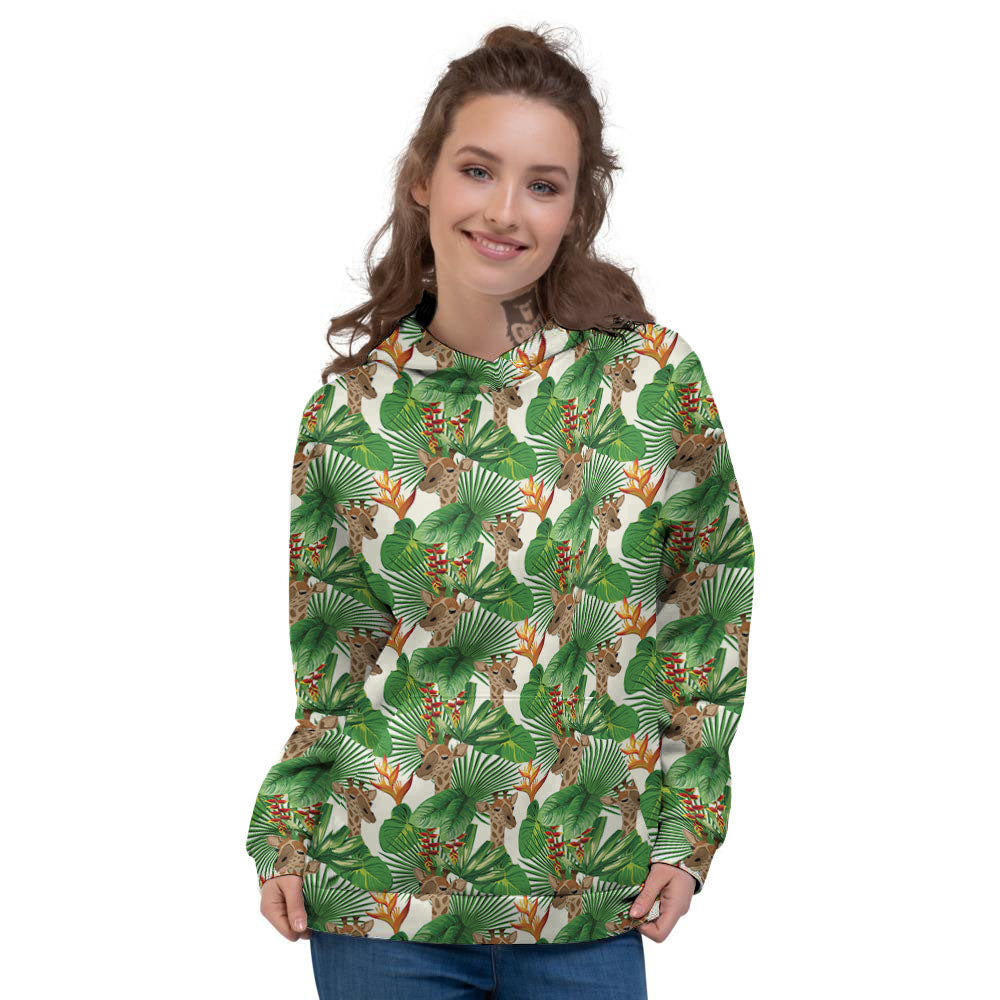 Giraffe Exotic Tropical Print Pattern Women's Hoodie-grizzshop