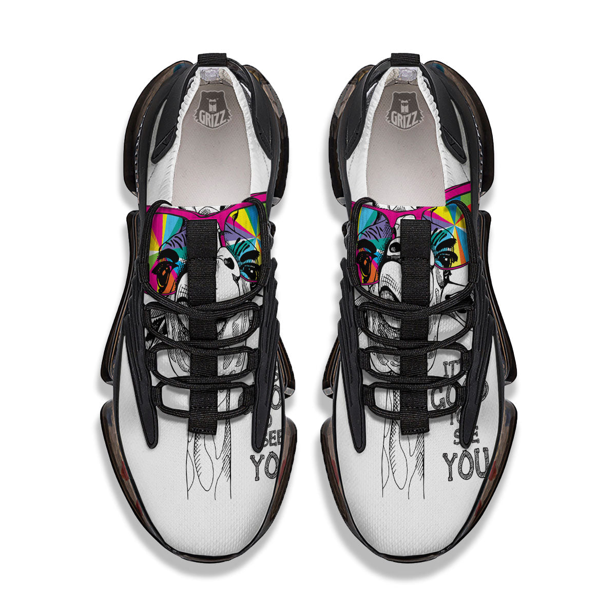 Giraffe Funny Print Black Gym Shoes-grizzshop