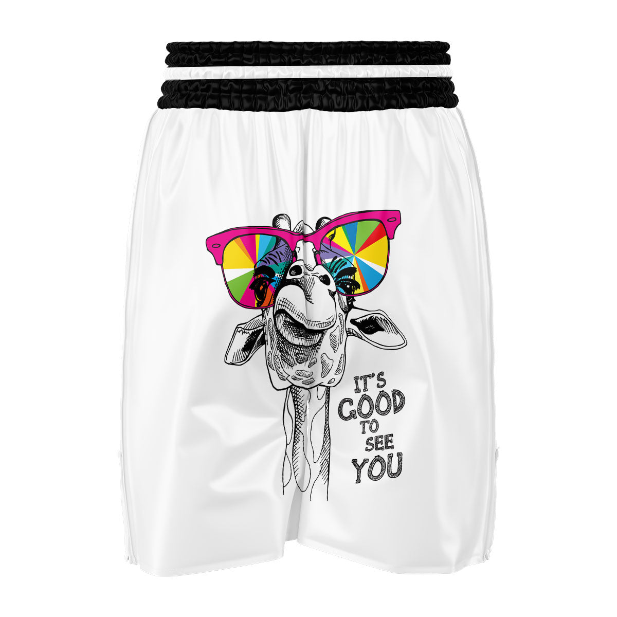 Giraffe Funny Print Boxing Shorts-grizzshop
