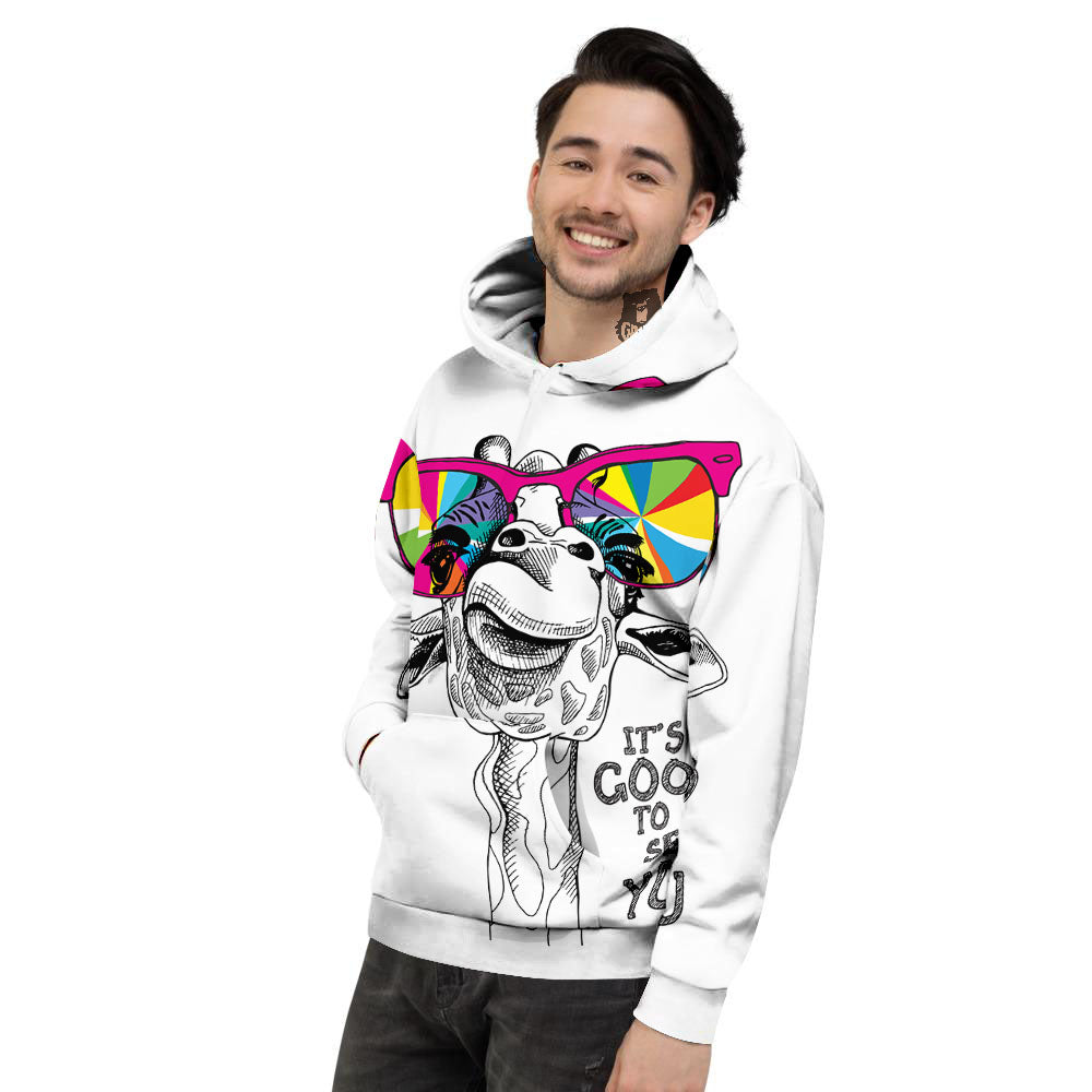 Giraffe Funny Print Men's Hoodie-grizzshop