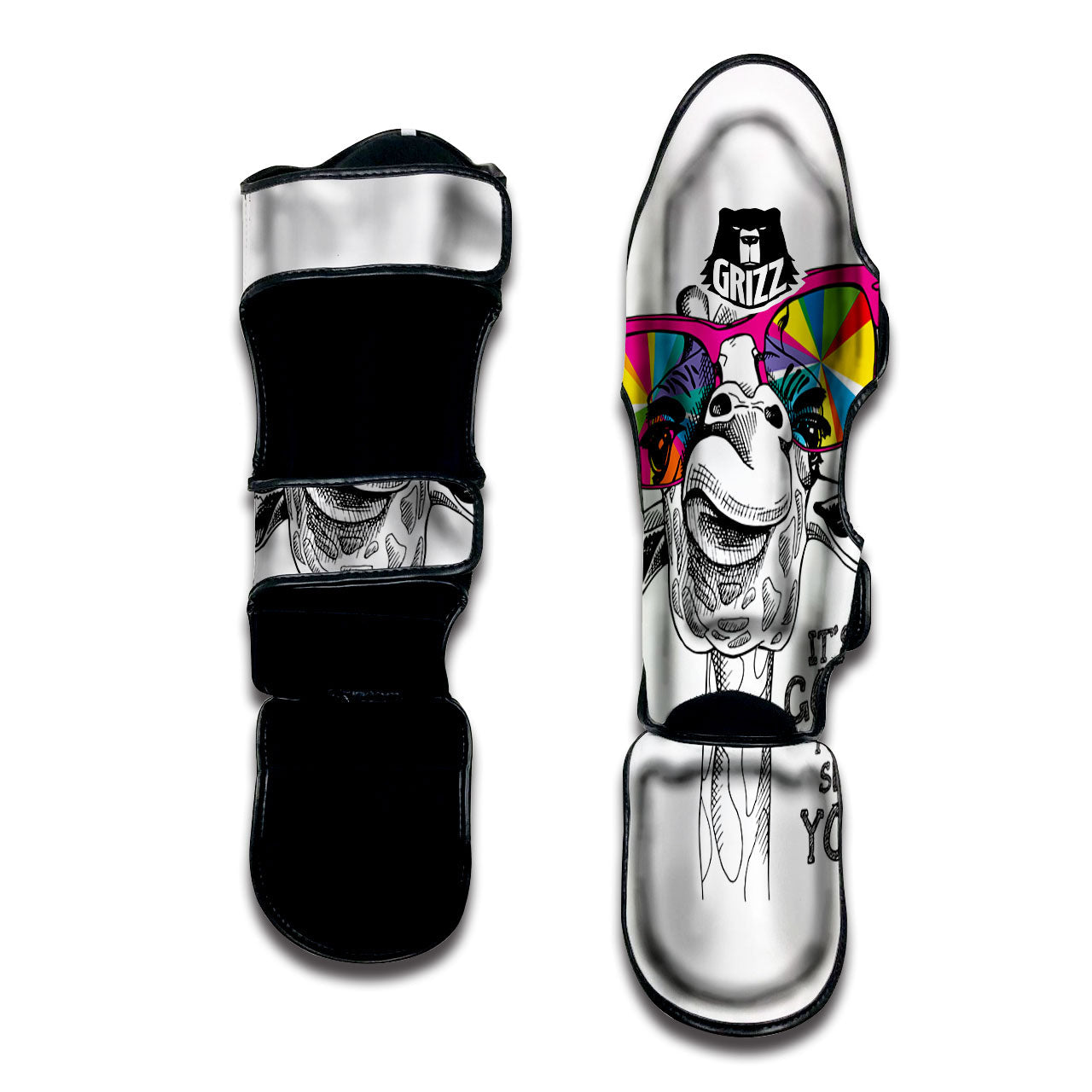 Giraffe Funny Print Muay Thai Shin Guards-grizzshop