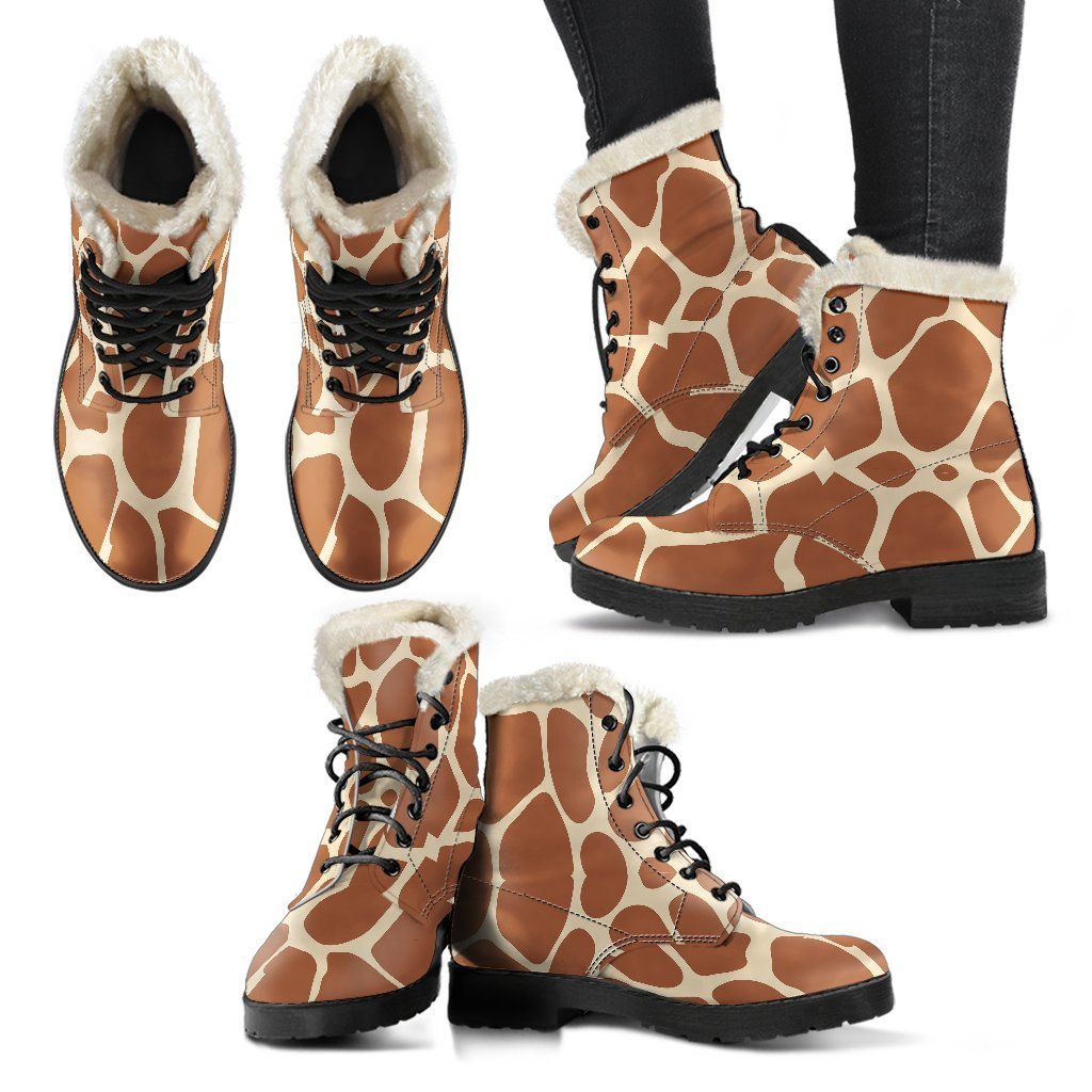 Giraffe Pattern Print Comfy Winter Boots-grizzshop