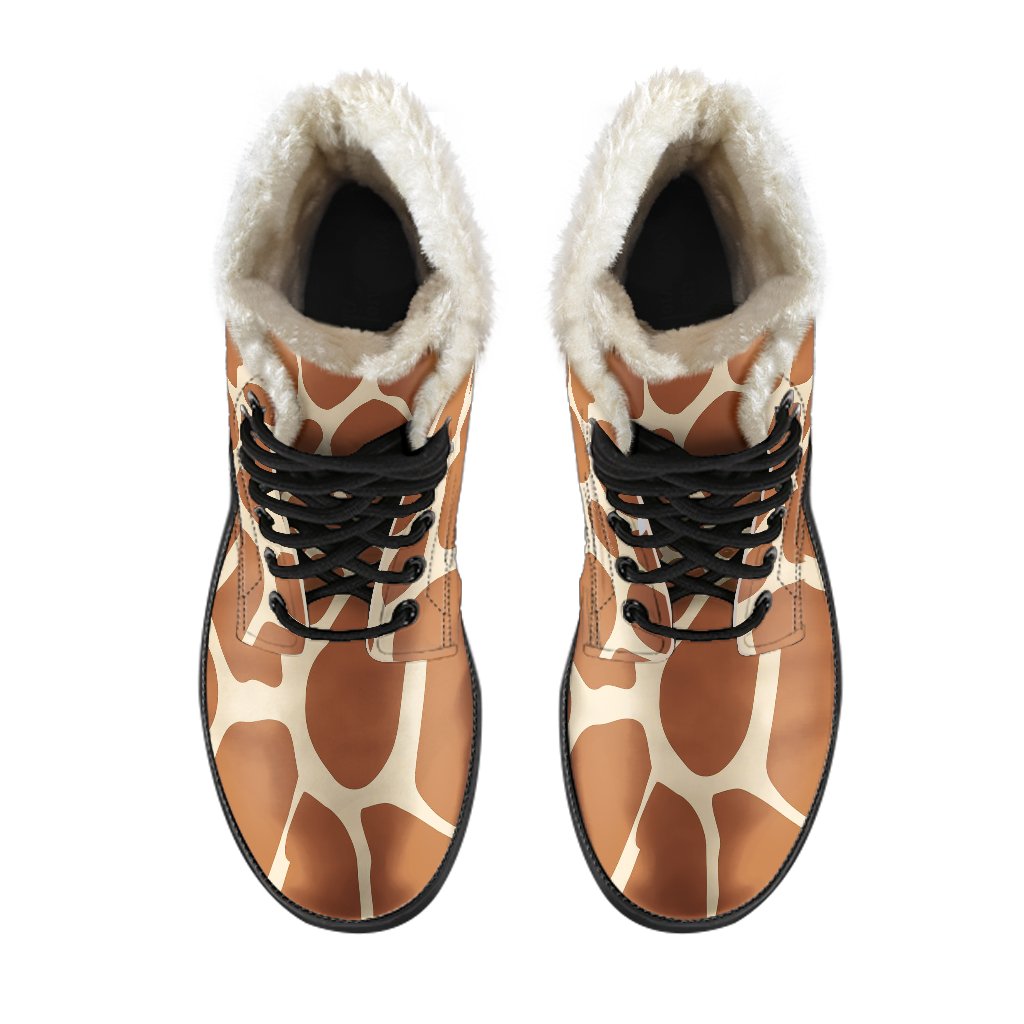 Giraffe Pattern Print Comfy Winter Boots-grizzshop