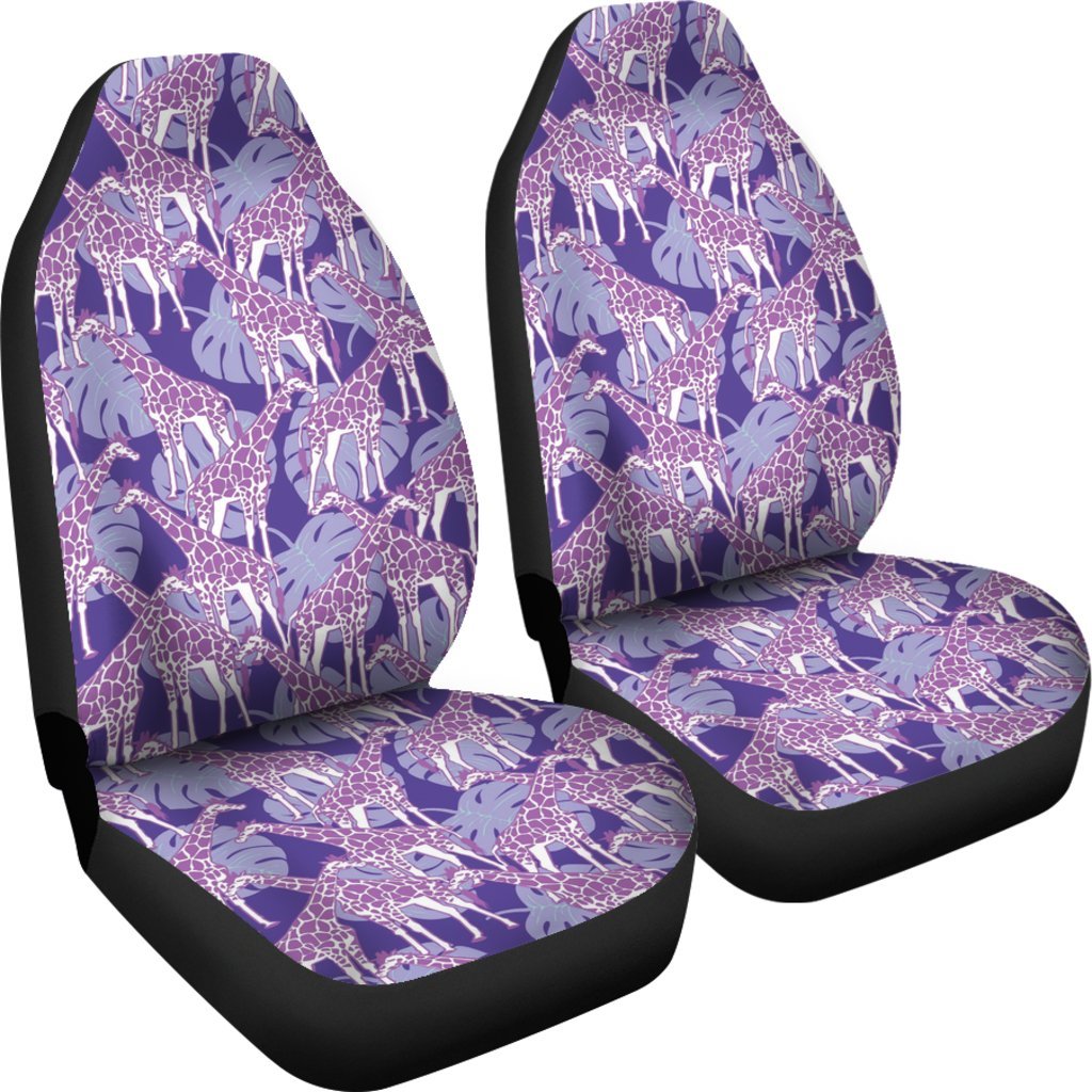 Giraffe Purple Pattern Print Universal Fit Car Seat Cover-grizzshop