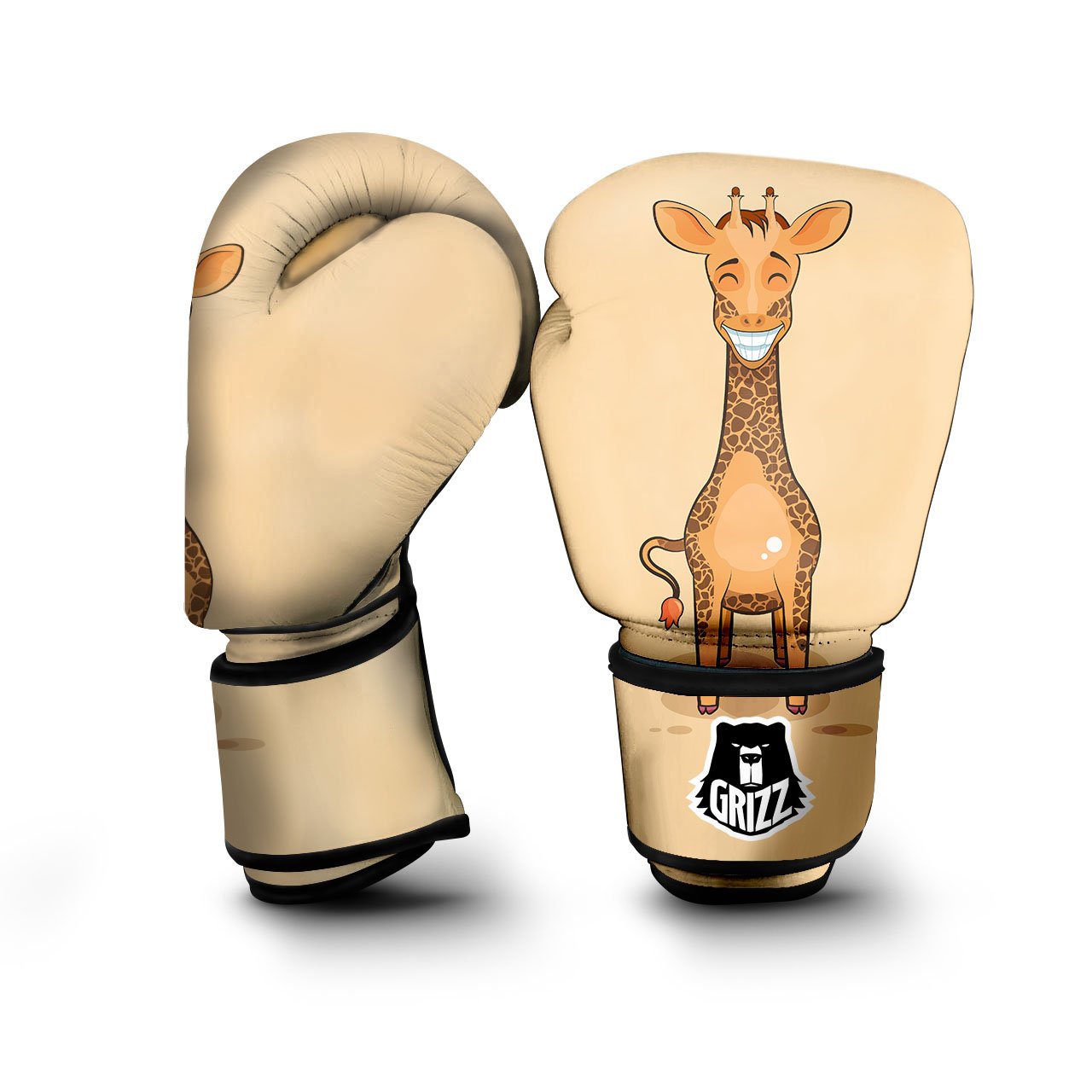 Giraffe Smiley Face Print Boxing Gloves-grizzshop