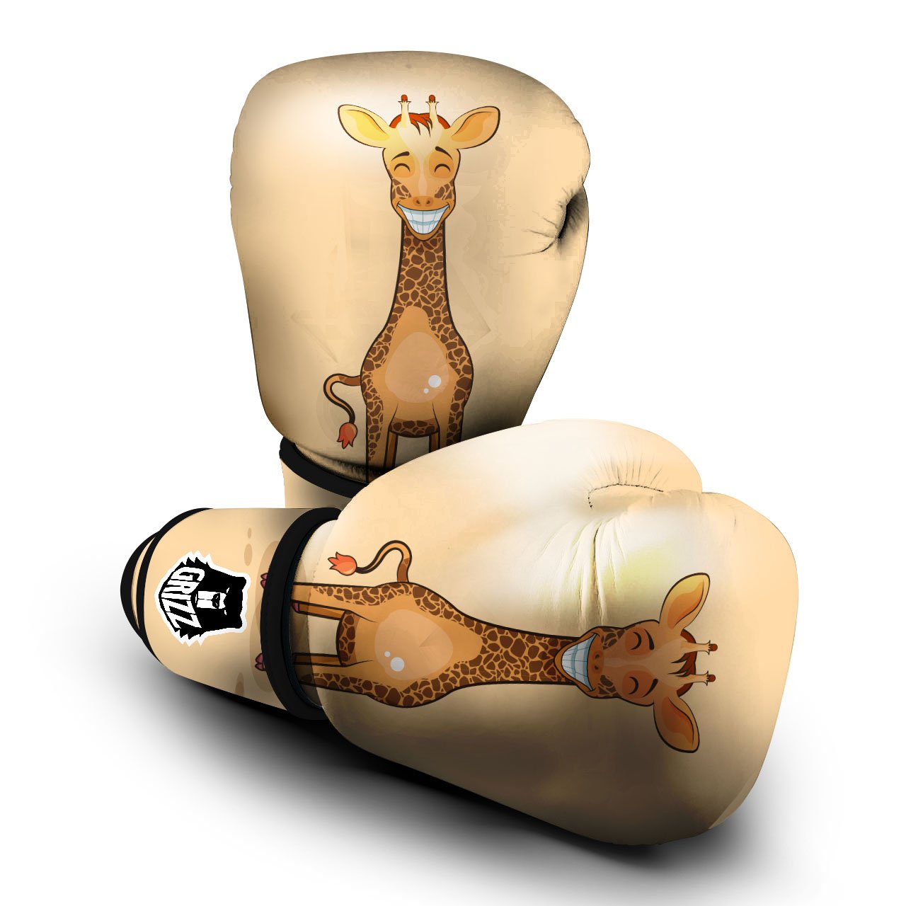 Giraffe Smiley Face Print Boxing Gloves-grizzshop