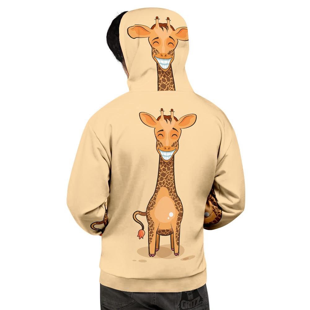 Giraffe Smiley Face Print Men's Hoodie-grizzshop