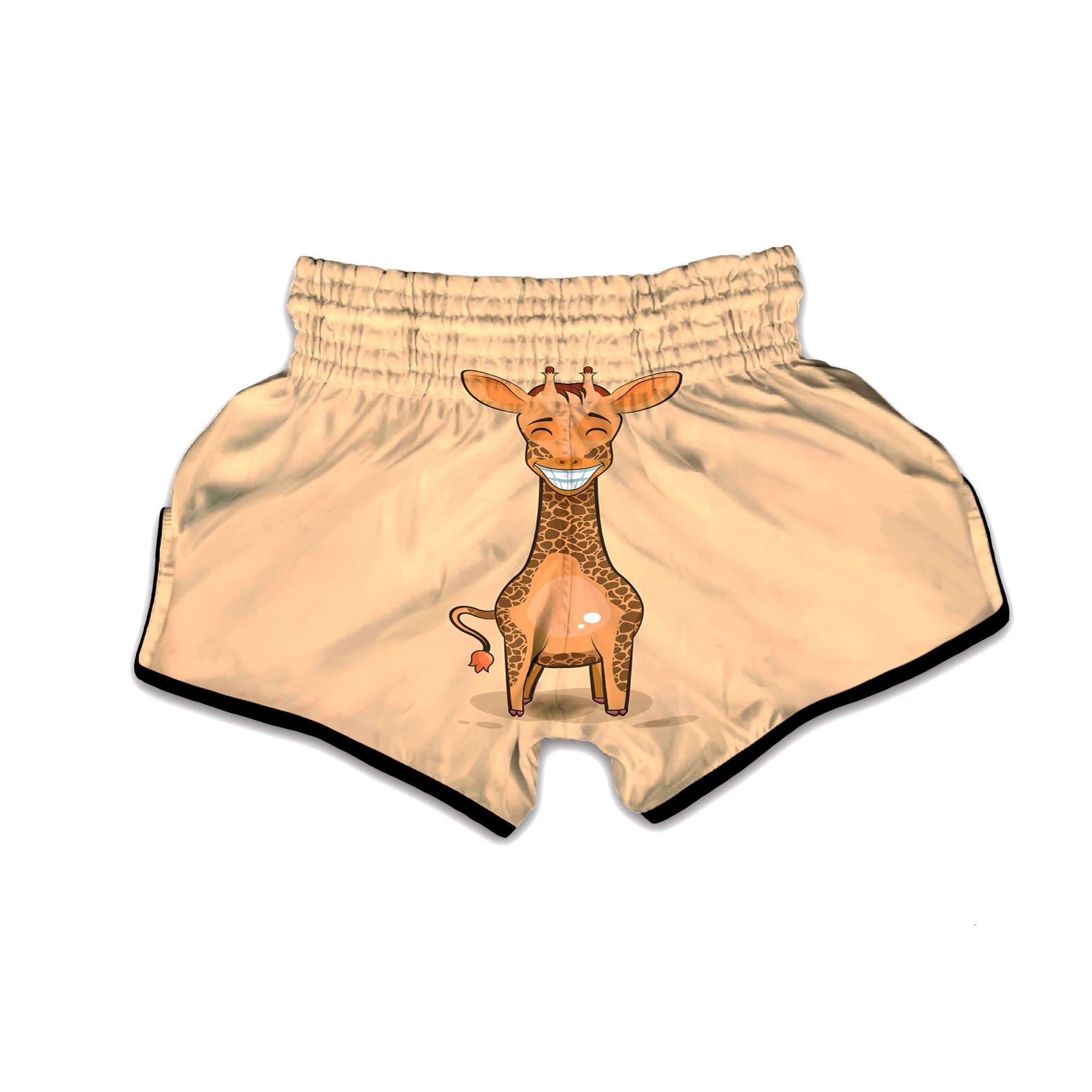 Giraffe Smiley Face Print Muay Thai Boxing Shorts-grizzshop