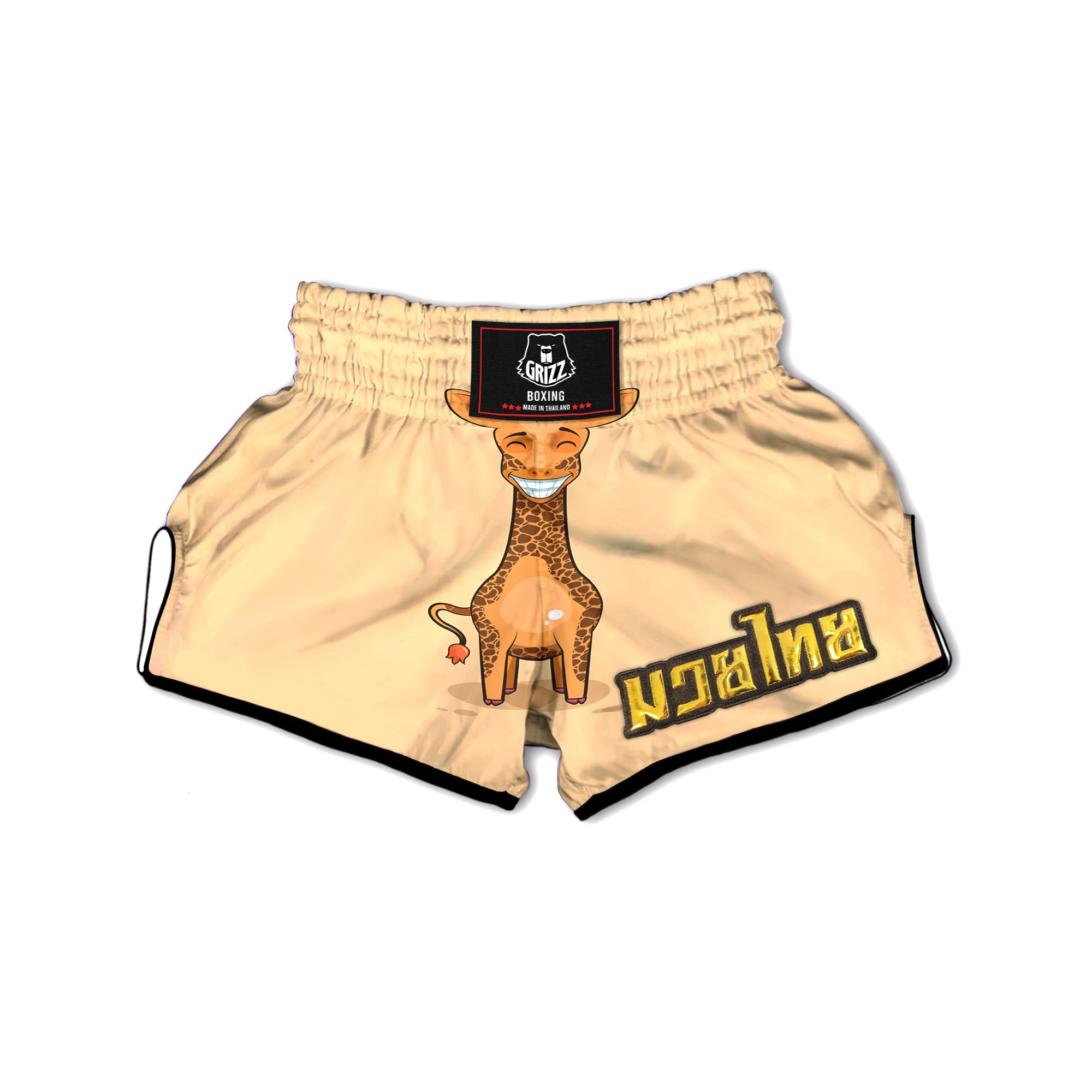 Giraffe Smiley Face Print Muay Thai Boxing Shorts-grizzshop
