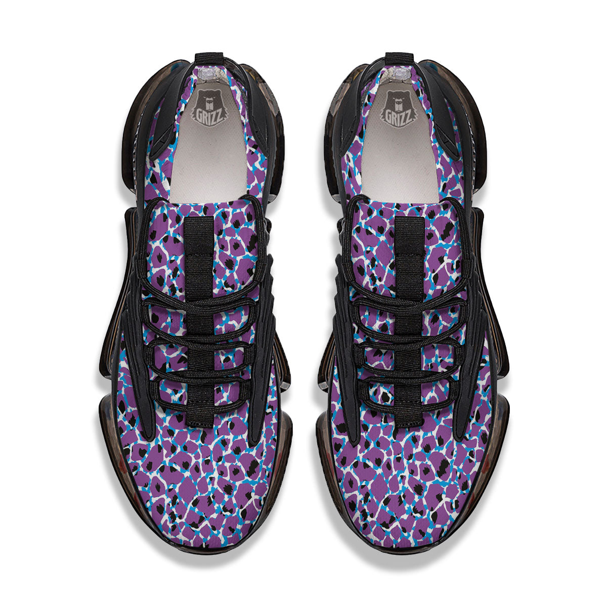 Giraffe Teal And Purple Print Pattern Black Gym Shoes-grizzshop