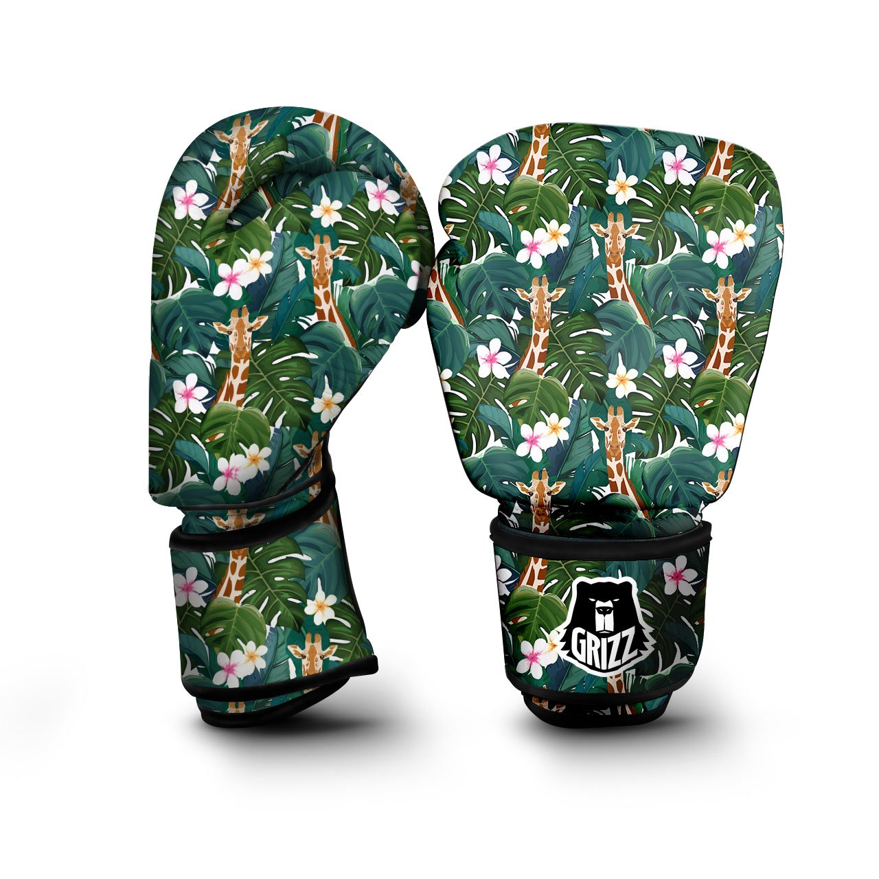 Giraffe Tropical Print Pattern Boxing Gloves-grizzshop