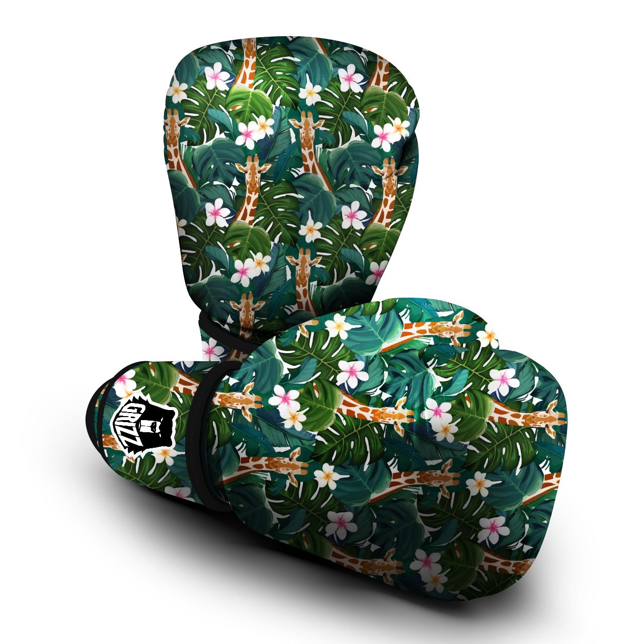 Giraffe Tropical Print Pattern Boxing Gloves-grizzshop