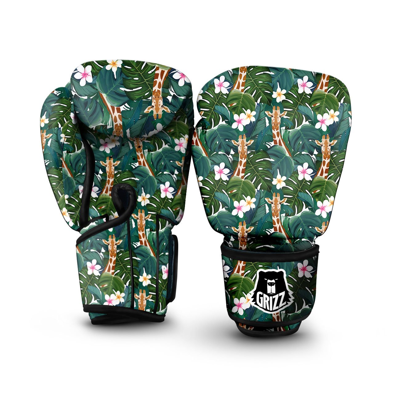 Giraffe Tropical Print Pattern Boxing Gloves-grizzshop