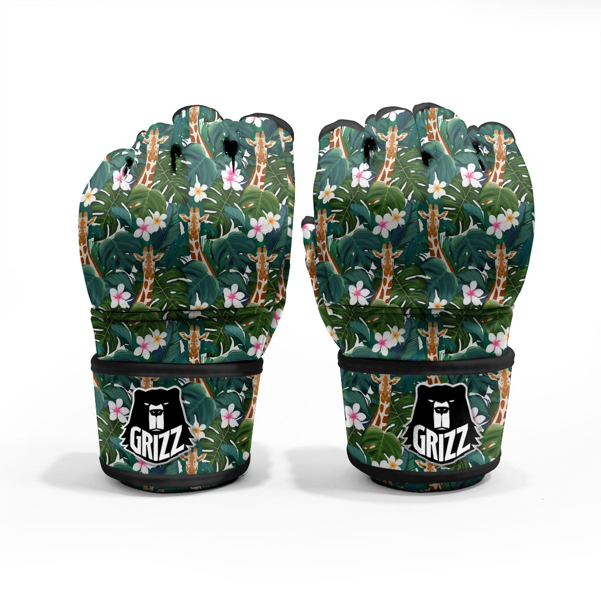 Giraffe Tropical Print Pattern MMA Gloves-grizzshop