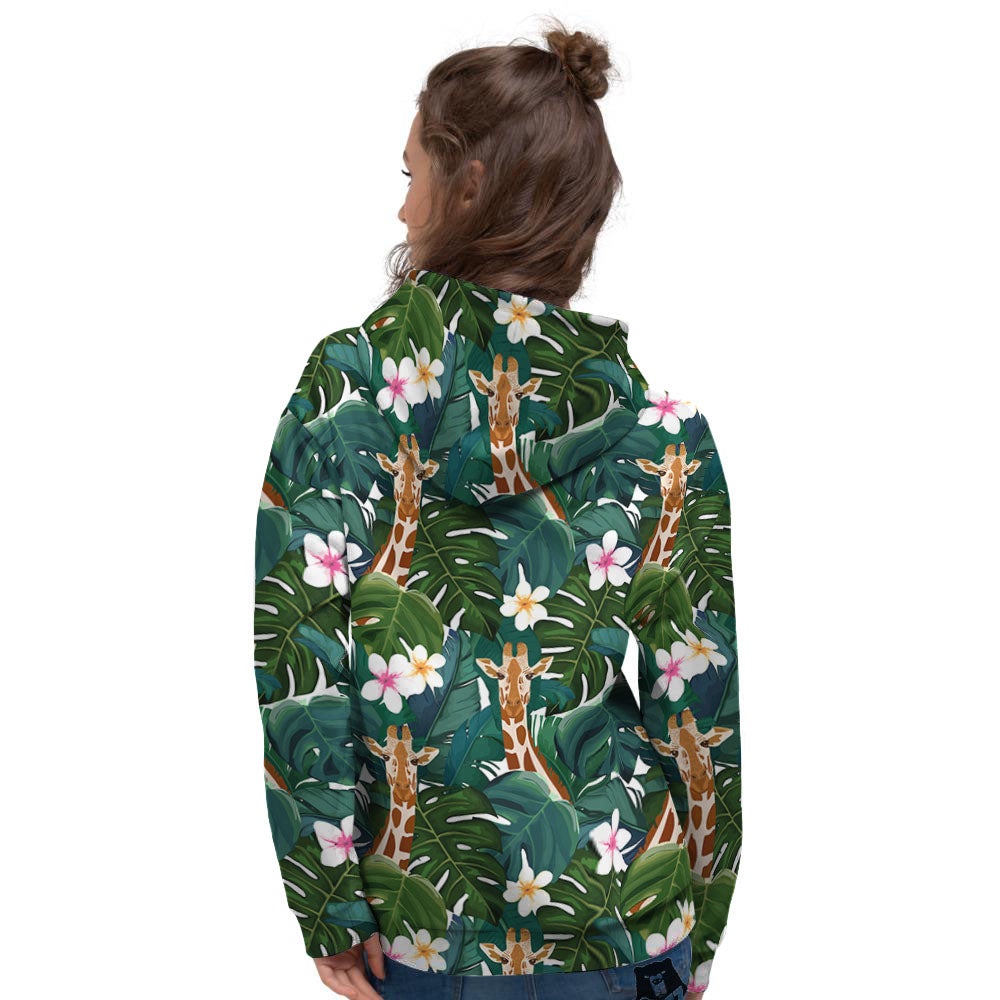 Giraffe Tropical Print Pattern Women's Hoodie-grizzshop