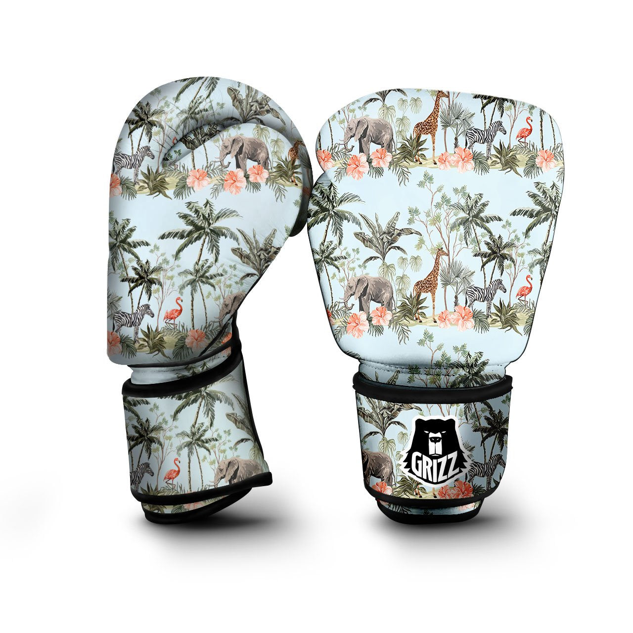 Giraffe Tropical Zebra Print Pattern Boxing Gloves-grizzshop