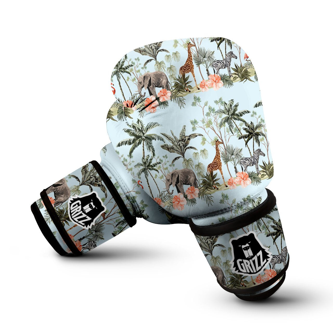 Giraffe Tropical Zebra Print Pattern Boxing Gloves-grizzshop