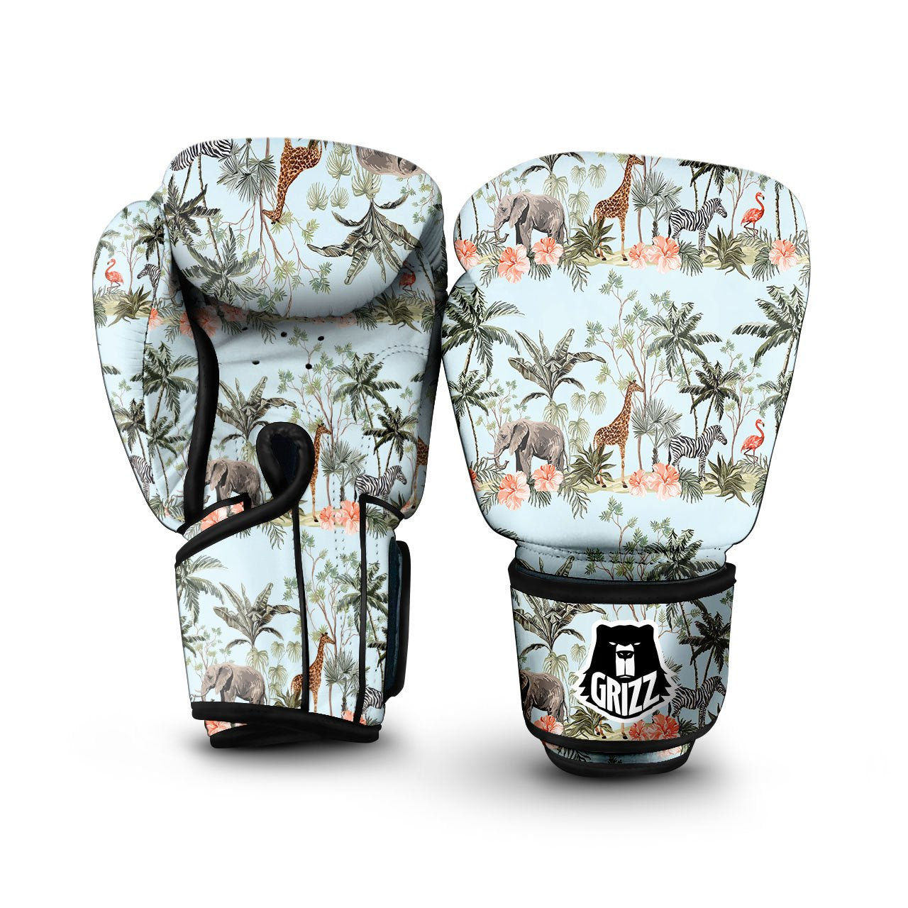 Giraffe Tropical Zebra Print Pattern Boxing Gloves-grizzshop