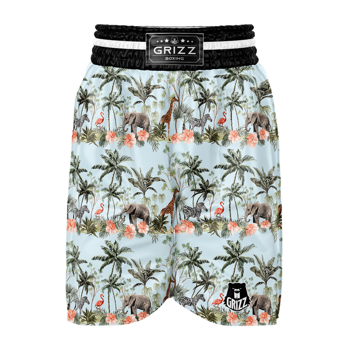 Giraffe Tropical Zebra Print Pattern Boxing Shorts-grizzshop